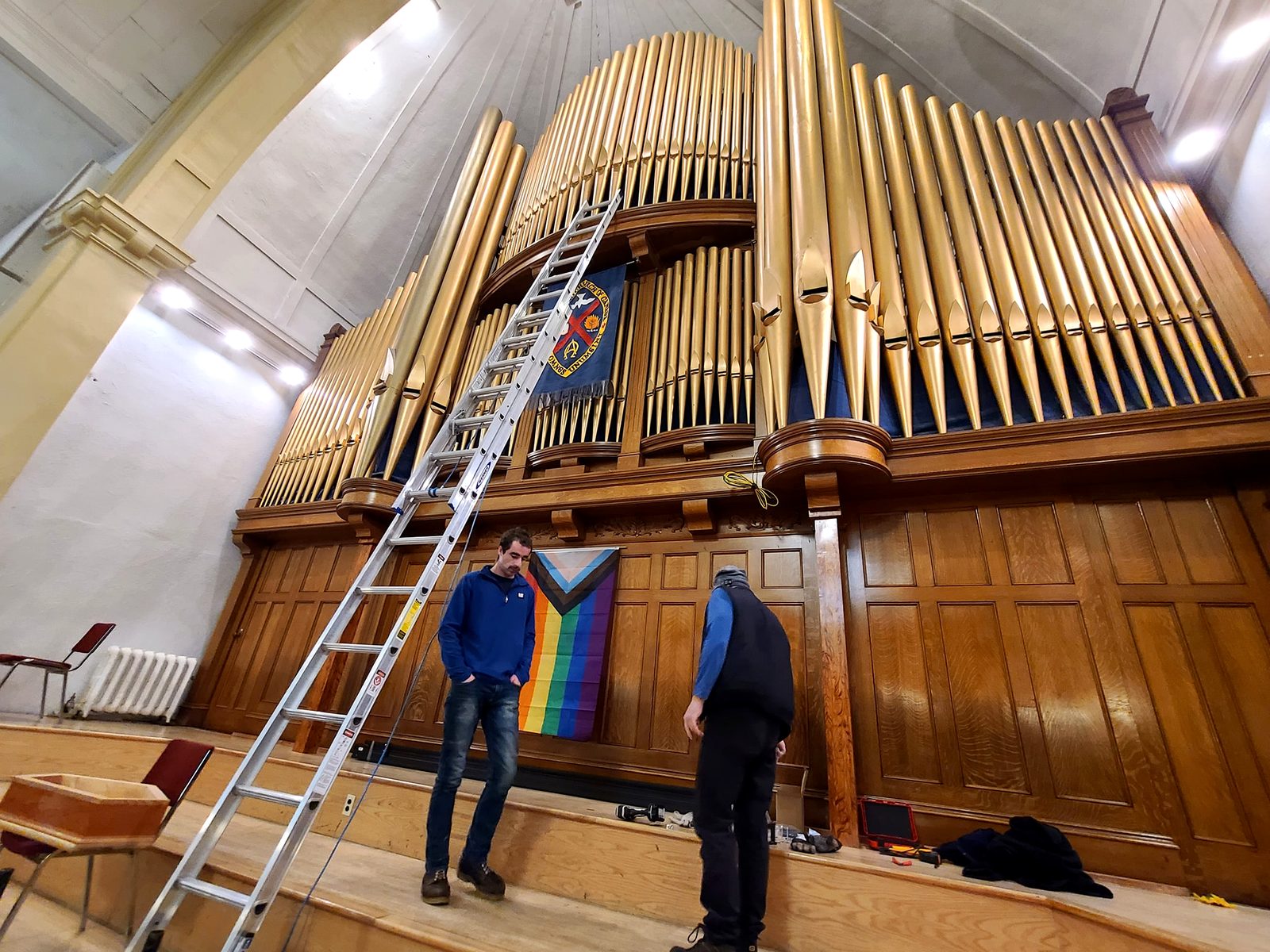 Church sanctuary sound install