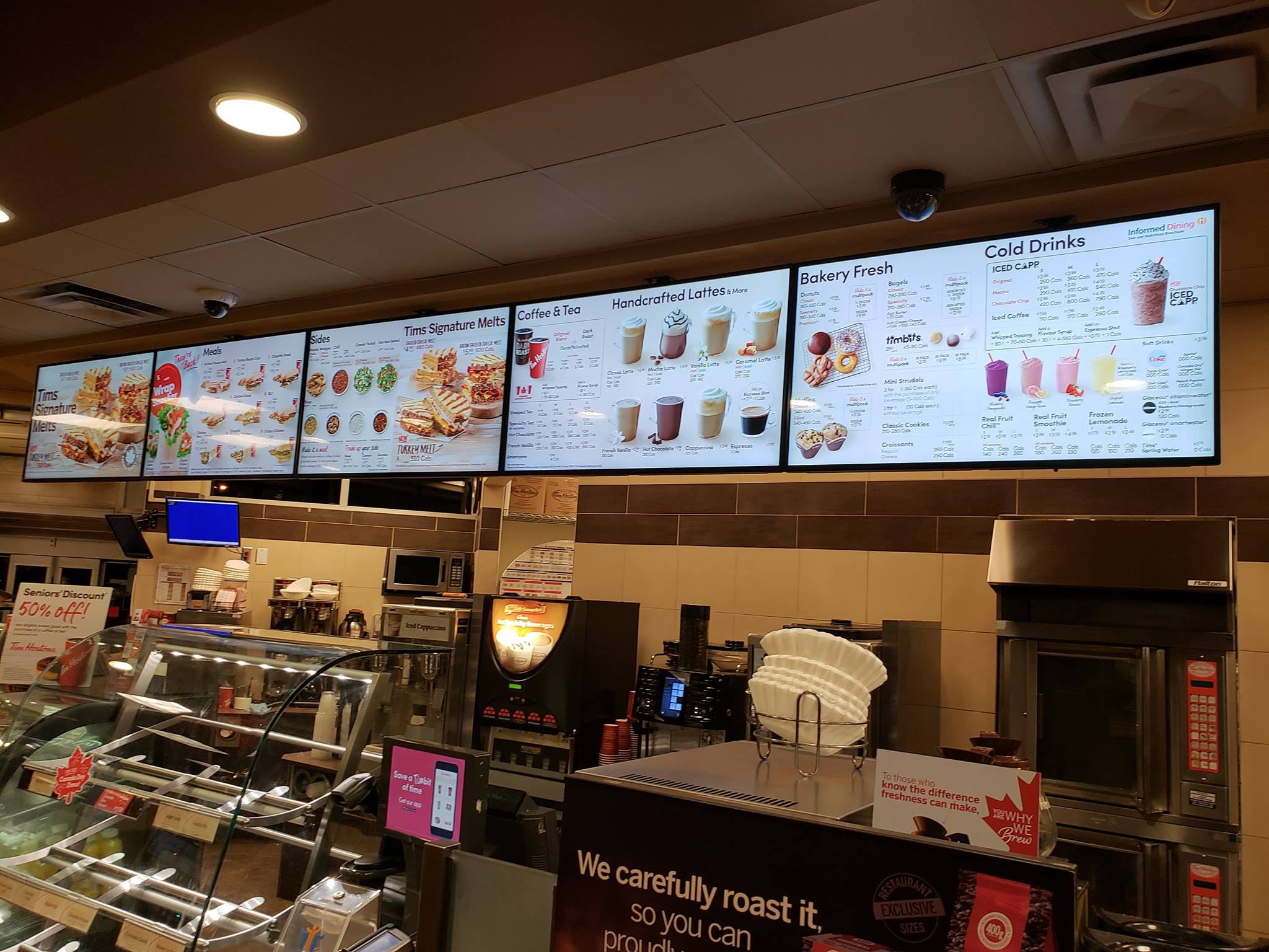 Tim Hortons digital menu boards