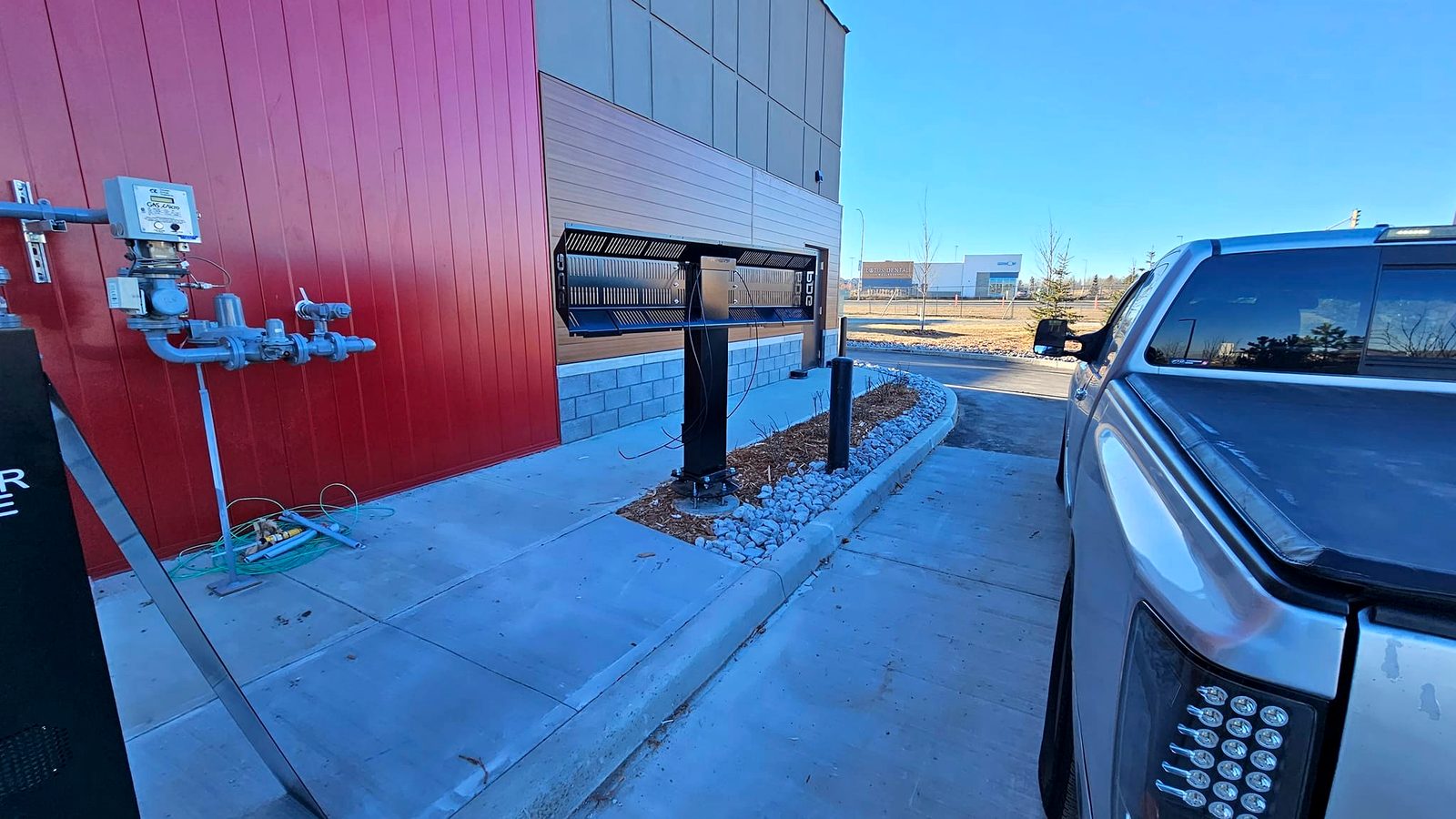 Drive-through menu board pole