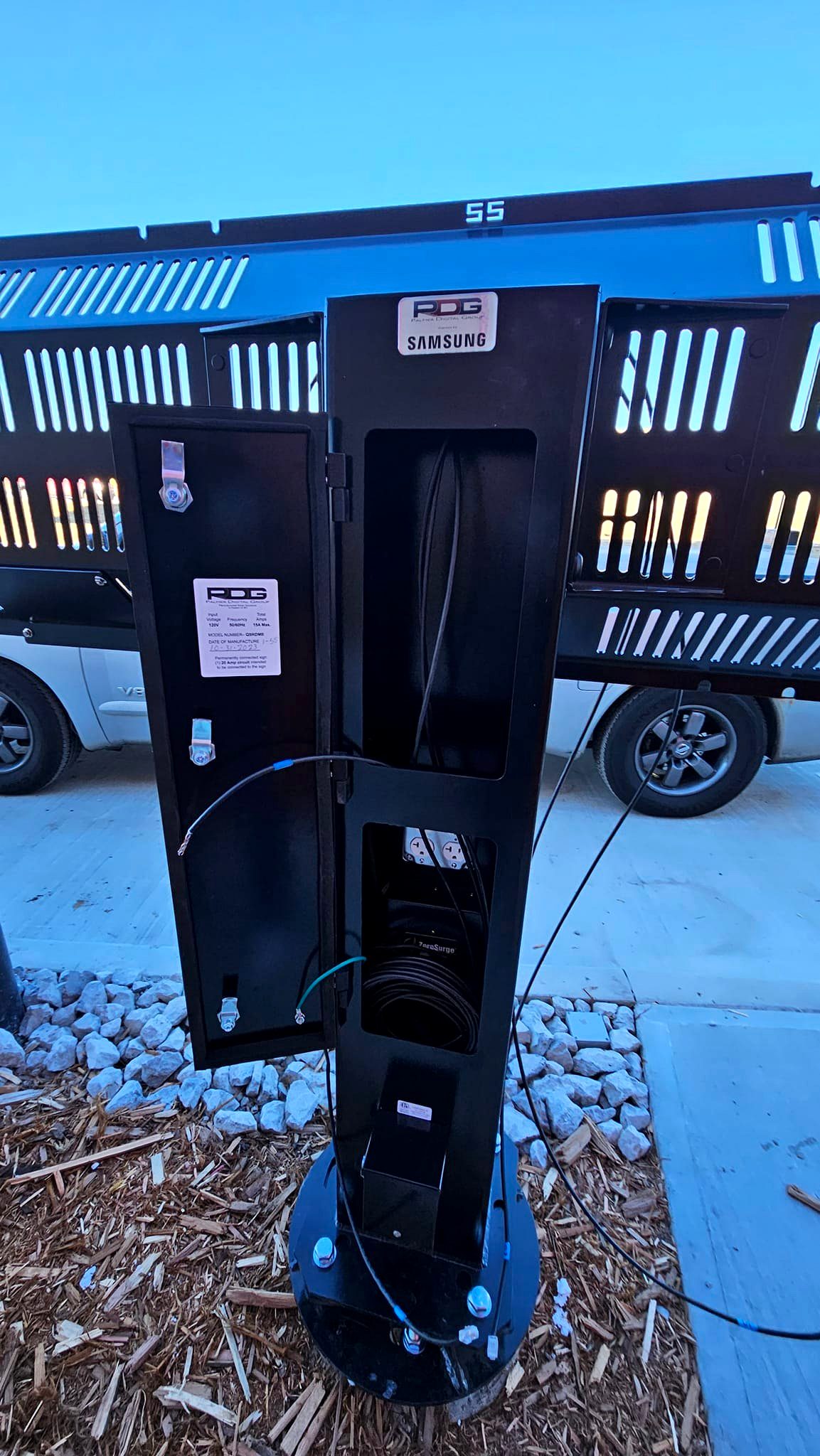 Drive-through menu board wiring