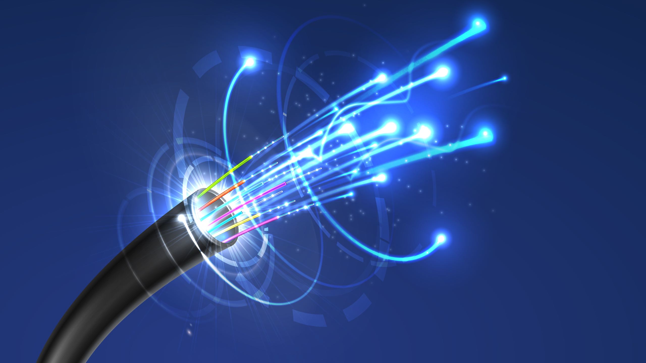 Fiber optic cables with light