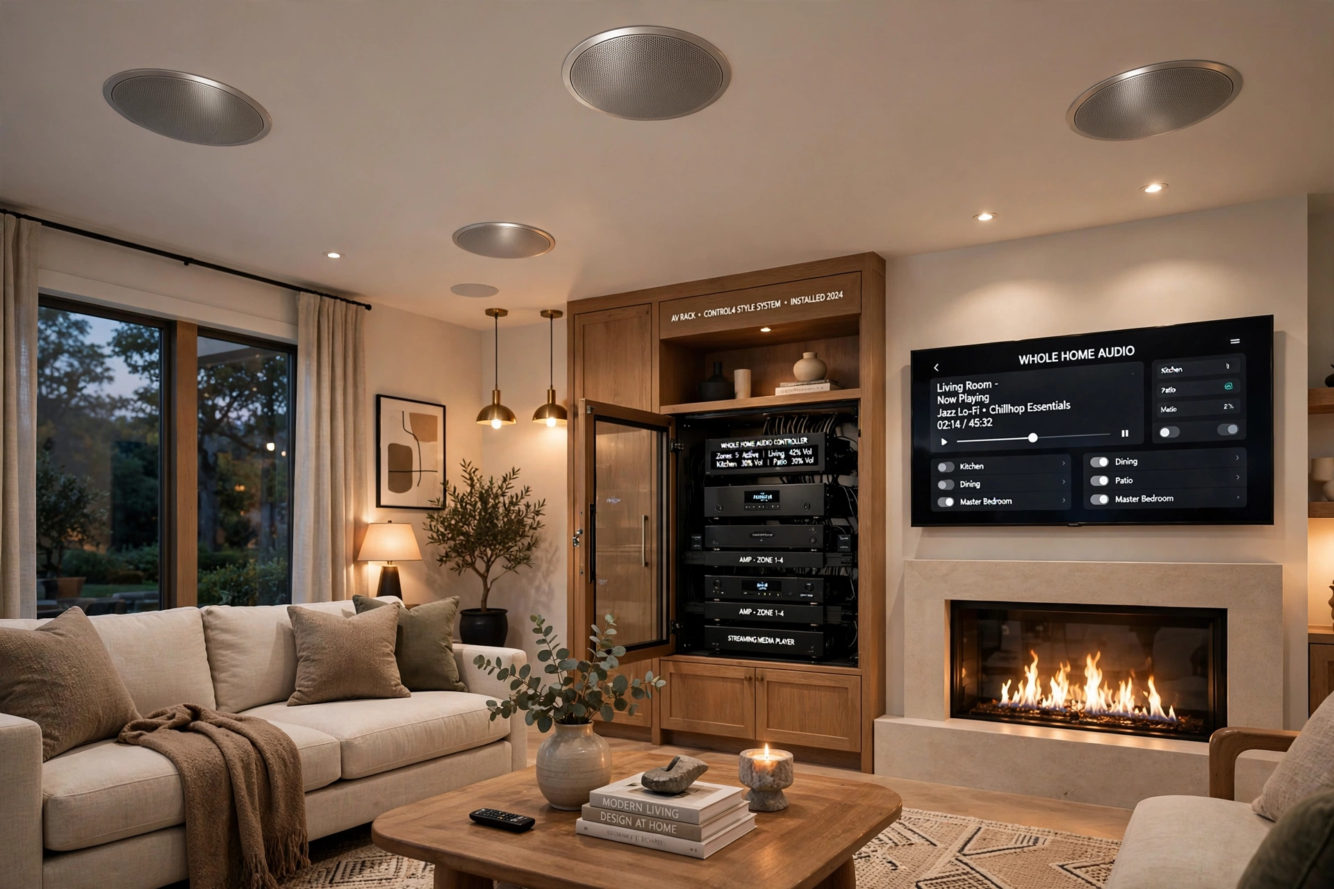 Whole home audio system Sherwood Park Alberta - in-ceiling speakers