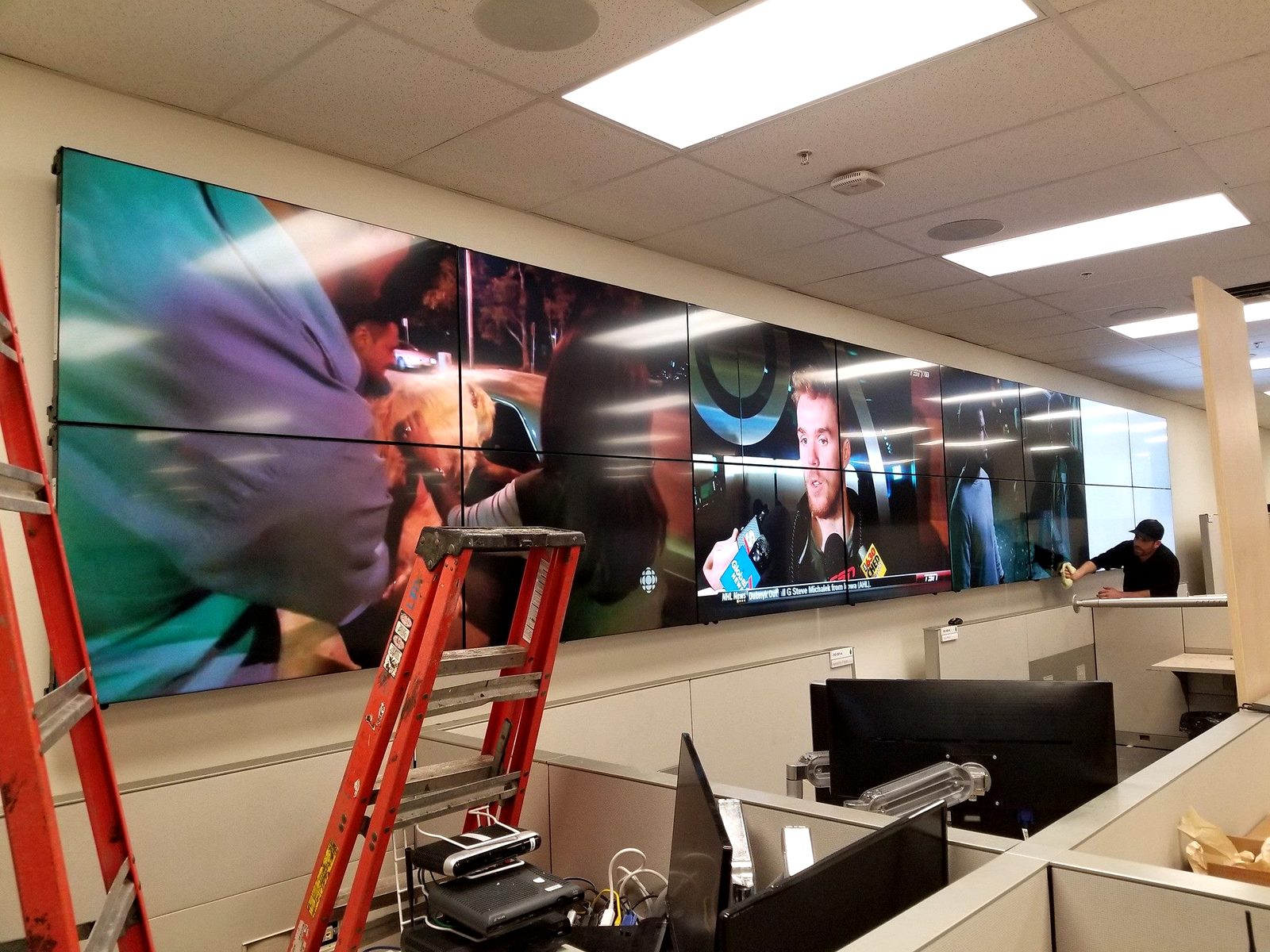Office video wall install